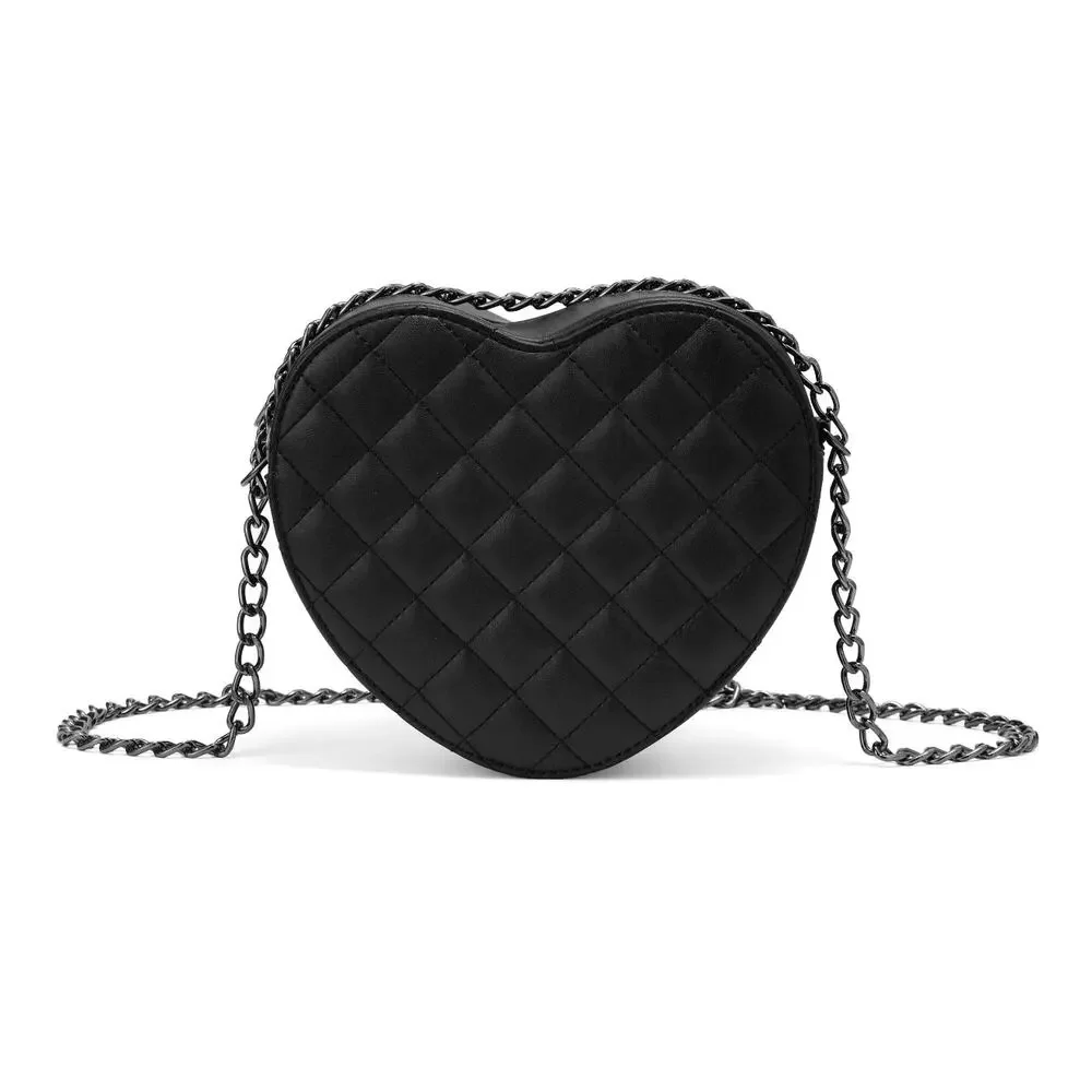Valentino Orlandi Heart Crossbody MSRP $139 NWT Black Quilted Vegan Leather